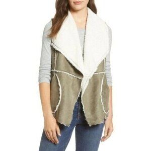Caslon /Reversible Faux Shearling Olive Green Vest